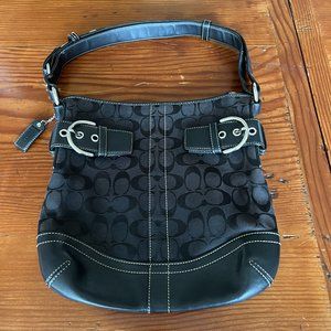 Coach Vintage Black Signature Crossbody Soho Handbag #3574 EUC